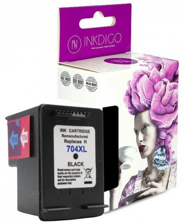 Tusz INKDIGO do HP 704 XL Black