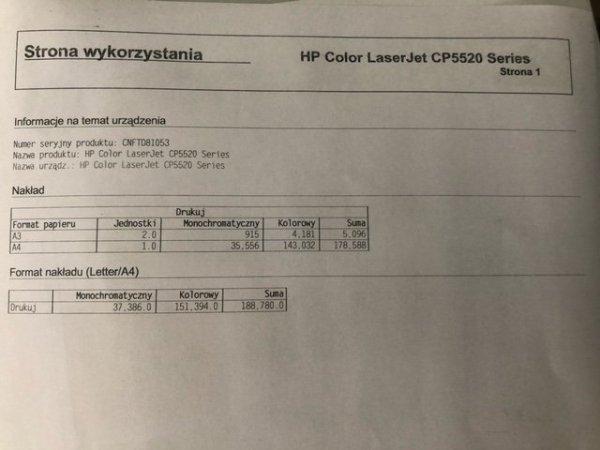 HP Color LaserJet CP5525 dtn wolnostojąca  FV23%