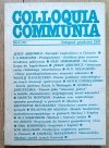 Colloquia Communia 6 (35) 1987 Chiny