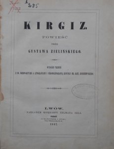 Gustaw Zieliński • Kirgiz. Powieść