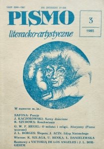 Pismo literacko-artystyczne 3/1985 • GWF Hegel, JL Borges