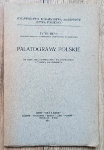 Tytus Benni • Palatogramy polskie / 1931