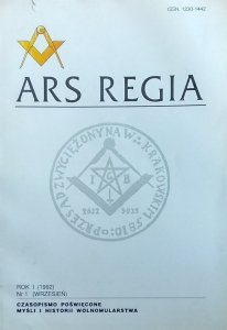 Ars Regia 1/1992 • Czasopismo poświęcone myśli i historii wolnomularstwa [masoneria]