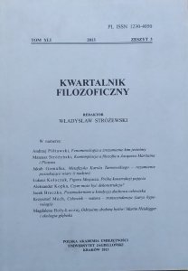 Kwartalnik Filozoficzny 3/2013 • Półtawski, Maritain, Plotyn, dekonstrukcja, postmodernizm, Heidegger