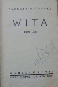 Tadeusz Miciński • Wita [1930]