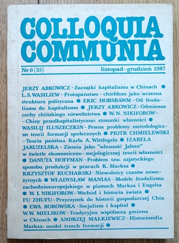 Colloquia Communia 6 (35) 1987 Chiny