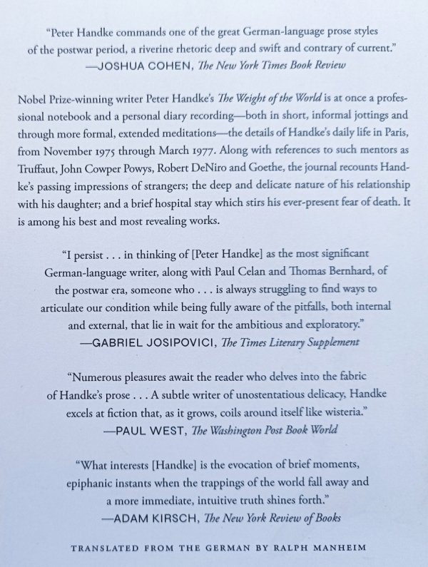 Peter Handke The Weight of the World