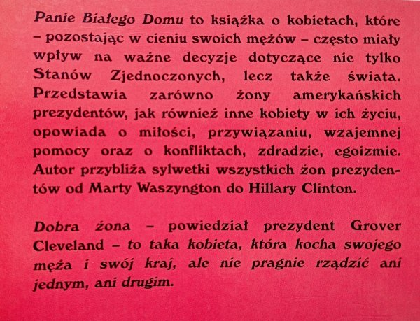 Longin Pastusiak Panie Białego Domu