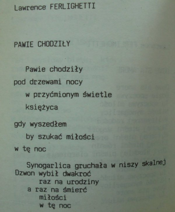 Teresa Truszkowska • Wiersze miłosne poetów amerykańskich [Ginsberg, Corso, Ferlinghetti, Rexroth, Sylvia Plath]