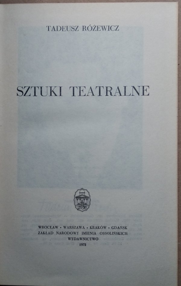 Tadeusz Różewicz • Sztuki teatralne