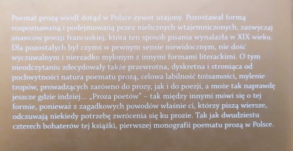 Agnieszka Kluba Poemat prozą w Polsce [dedykacja autorska]