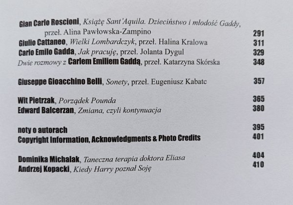 Literatura na Świecie 1-2/2013 (498-299) / Carlo Emilio Gadda