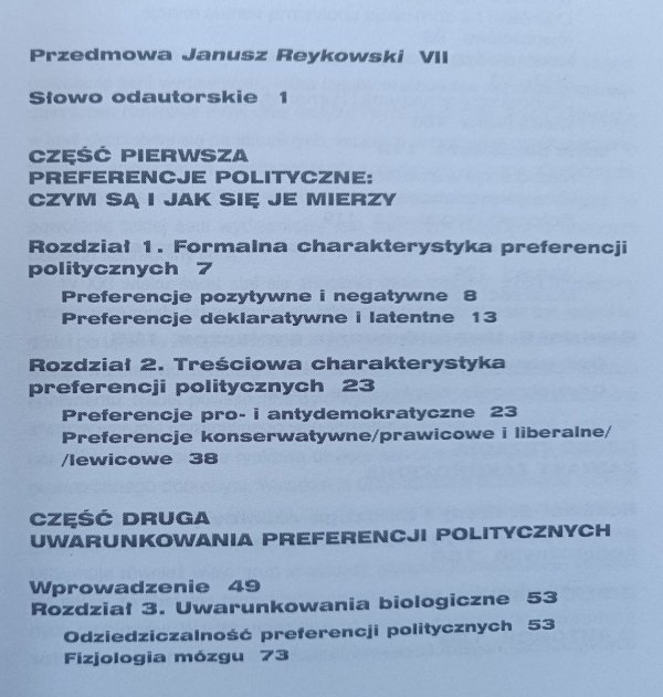 Urszula Jakubowska O naturze preferencji politycznych. Perspektywa psychologiczna