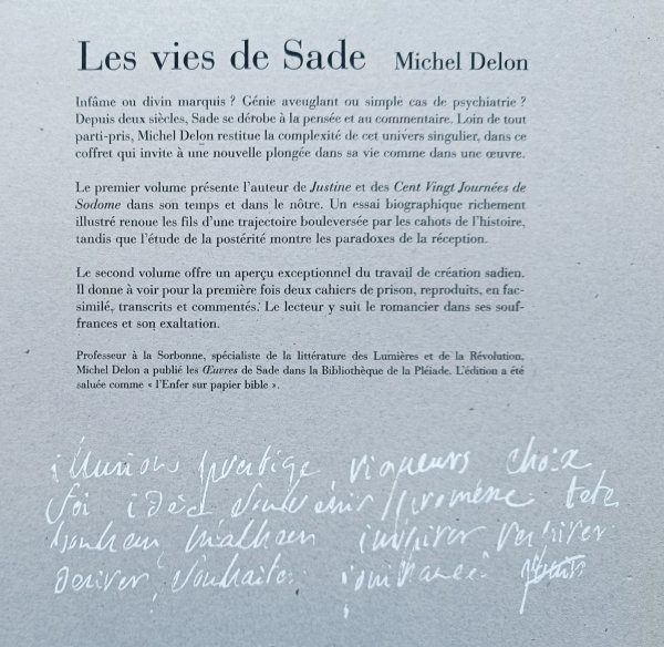 Michel Delon Les vies de Sade