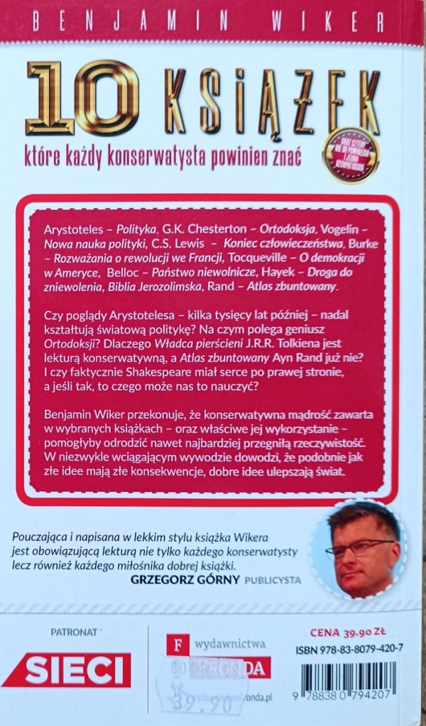 Benjamin Wiker 10 książek, które każdy konserwatysta powinien znać