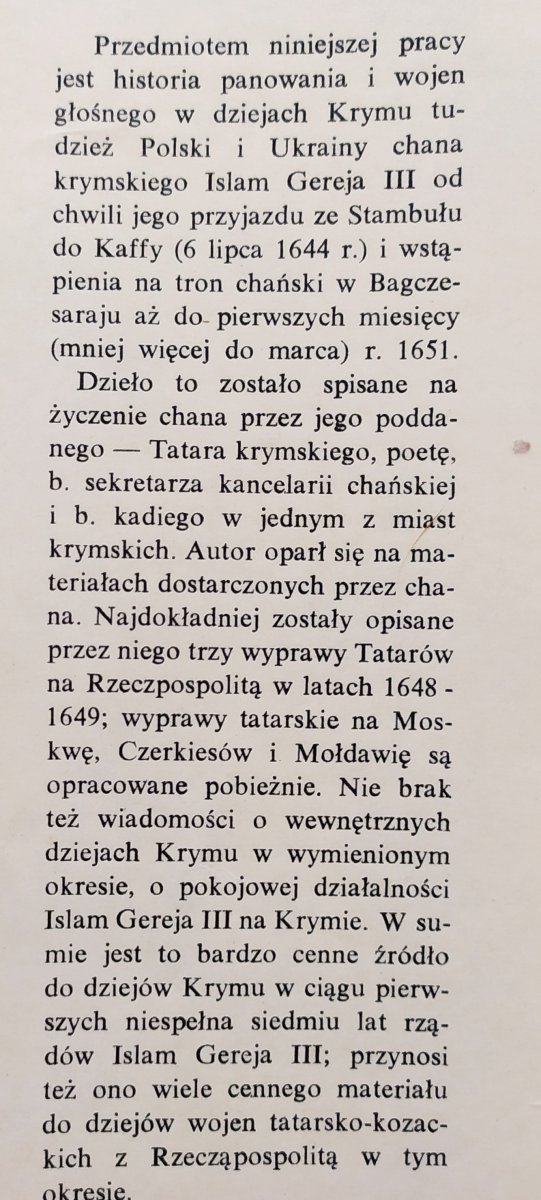 Hadży Mehmed Senai z Krymu Historia Chana Islam Gereja III