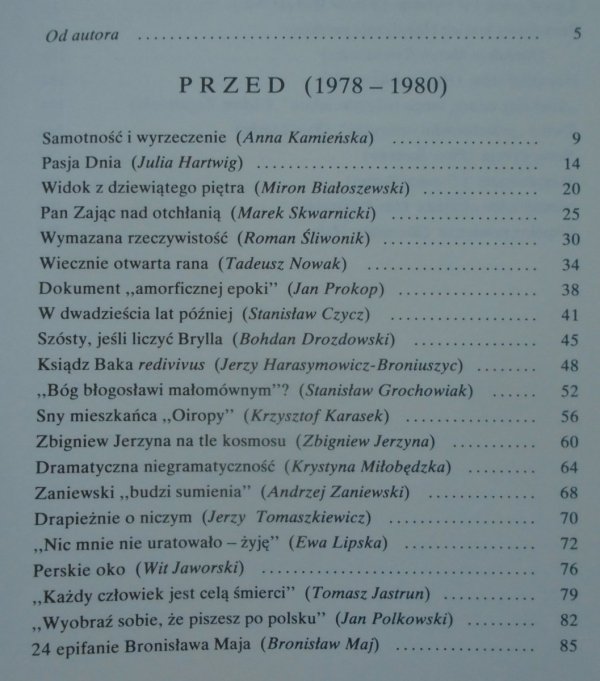 Stanisław Barańczak • Przed i po. Szkice o poezji krajowej przełomu lat siedemdziesiątych i osiemdziesiątych