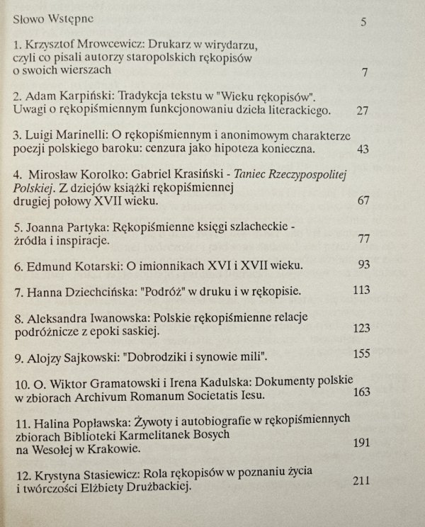 red. Hanna Dziechcińska Staropolska kultura rękopisu