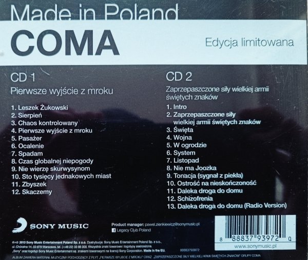 Coma Pierwsze Wyjście z Mroku / Zaprzepaszczone Siły Wielkiej Armii Świętych Znaków 2CD
