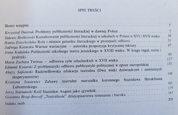 Publiczność literacka i teatralna w dawnej Polsce