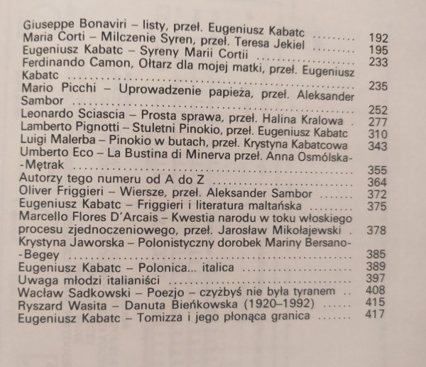 Literatura na Świecie 4/1993 (261) Italo Calvino, poezja włoska, Antonio Tabucchi