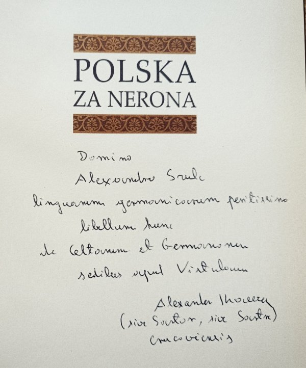 Aleksander Krawczuk Polska za Nerona [dedykacja Aleksandra Krawczuka]