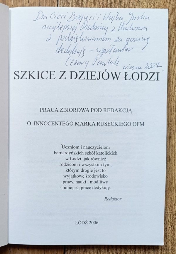 red. Innocenty Marek Rusecki Szkice z dziejów Łodzi
