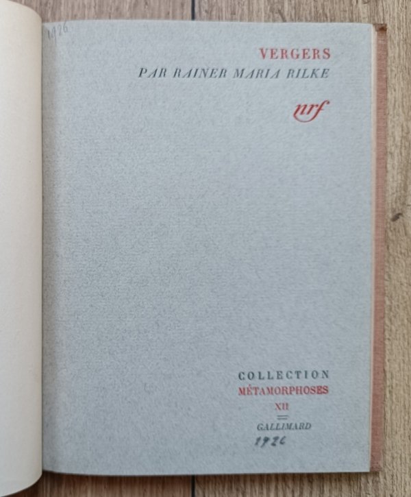 Rainer Maria Rilke Vergers