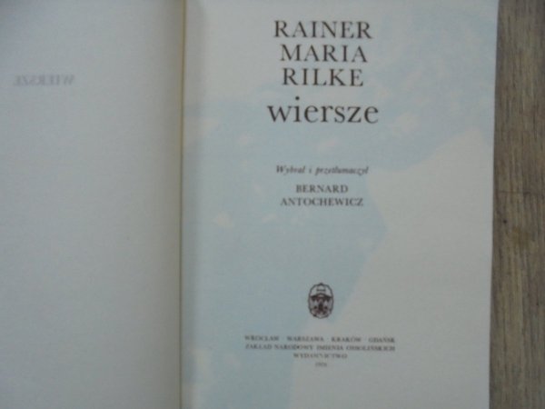 Rainer Maria Rilke • Wiersze
