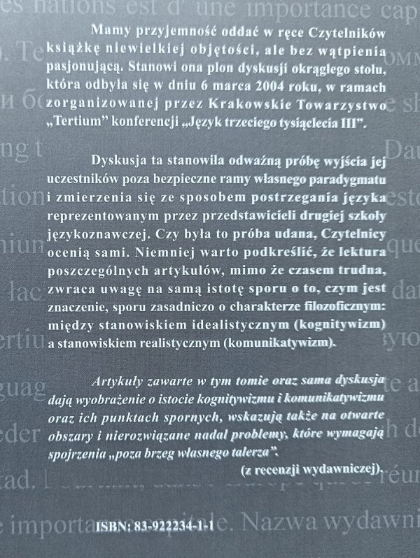Kognitywizm i komunikatywizm - dwa bieguny współczesnego językoznawstwa