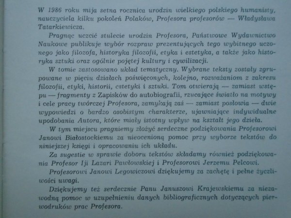 Władysław Tatarkiewicz O filozofii i sztuce