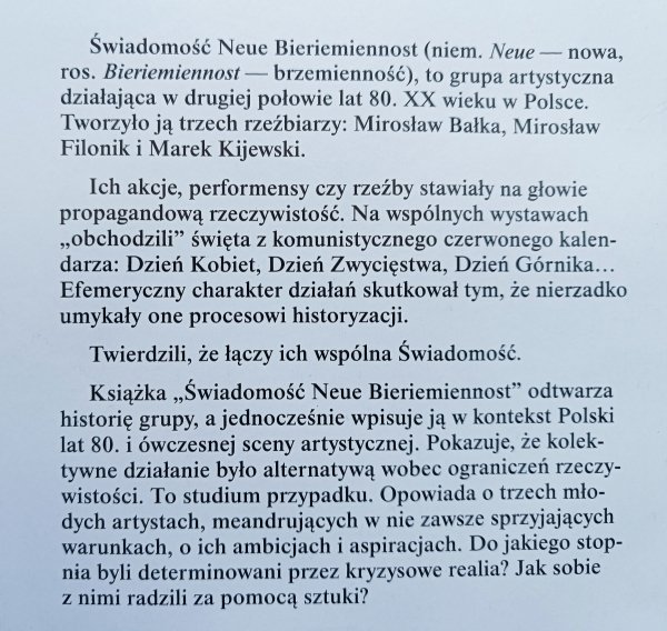 Świadomość Neue Bieriemiennost