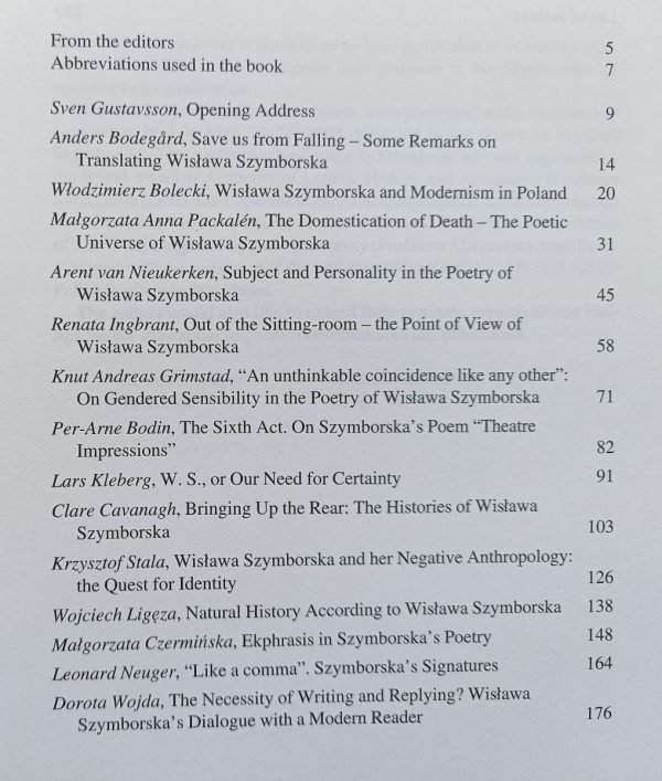 Wisława Szymborska: A Stockholm Conference May 23-24, 2003