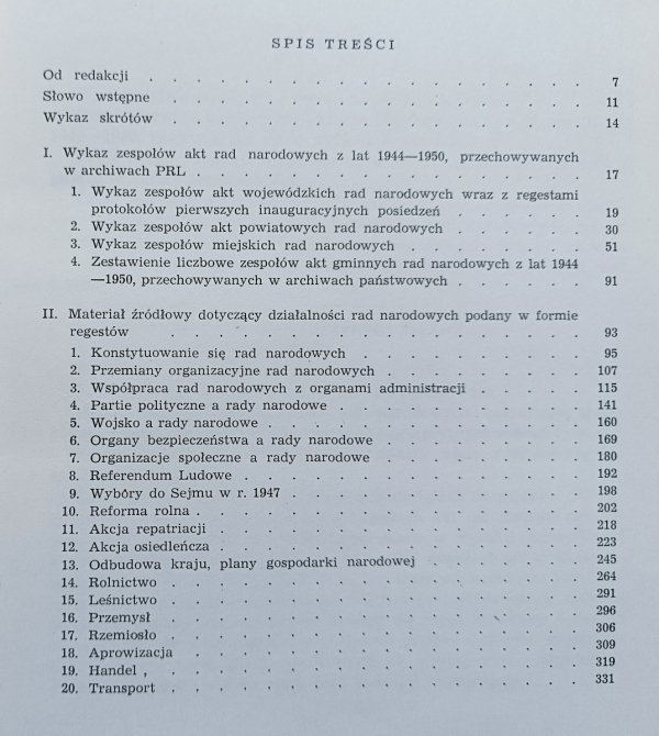 Rady Narodowe w latach 1944-1950. Informator o materiałach źródłowych przechowywanych w archiwach PRL