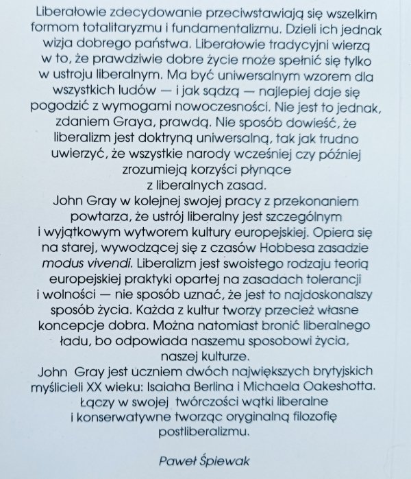 John Gray Dwie twarze liberalizmu