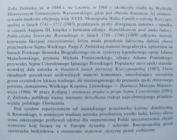 Zofia Zielińska O sukcesyi tronu w Polszcze 1787-1790 