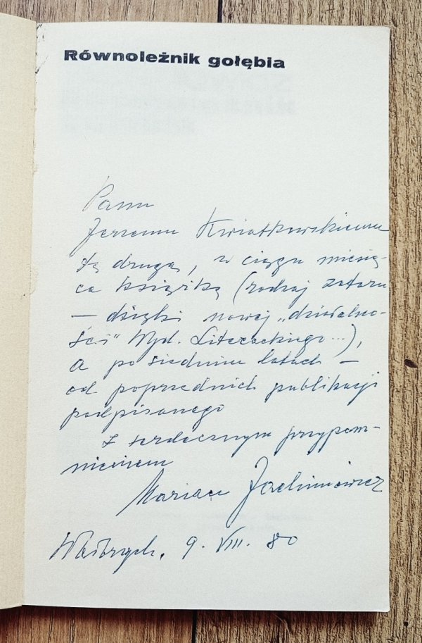 Marian Jachimowicz Równoleżnik gołębia