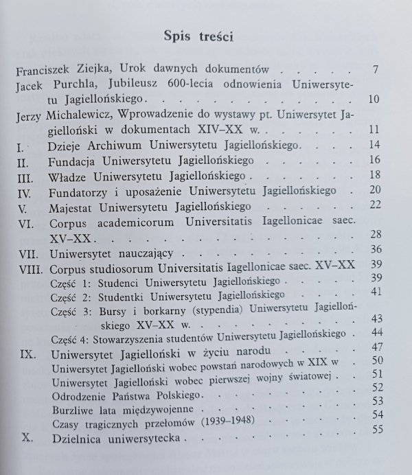 Uniwersytet Jagielloński w dokumentach XIV-XX wieku / Katalog wystawy