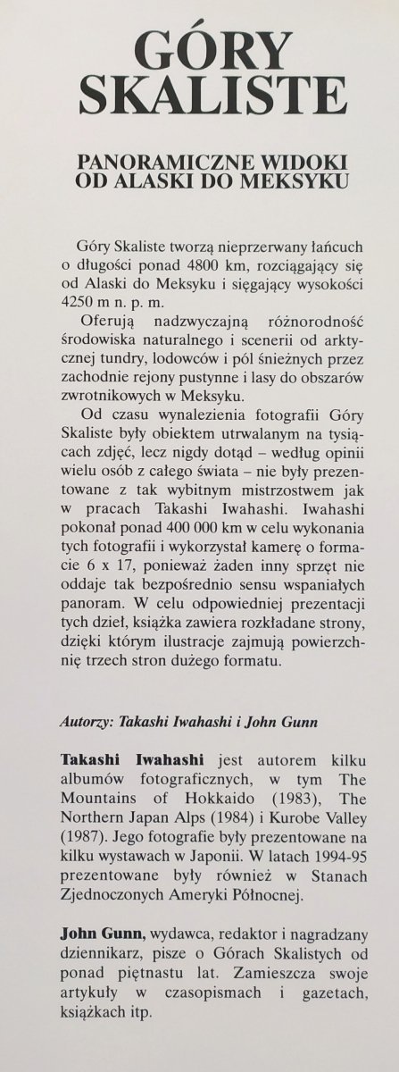 Takashi Iwahashi Góry Skaliste. Panoramiczne widoki od Alaski Do Meksyku