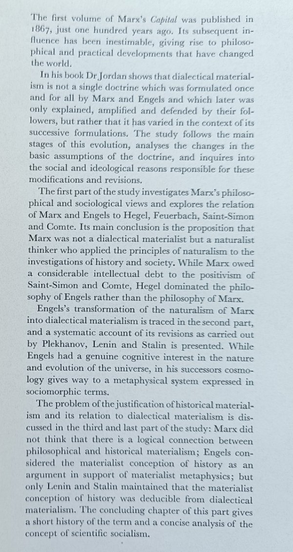 Z.A. Jordan The Evolution of Dialectical Materialism