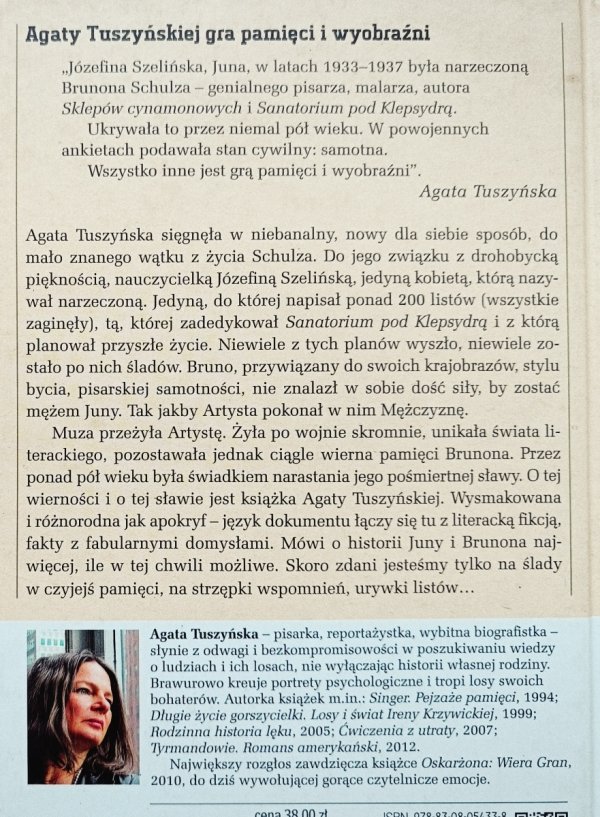 Agata Tuszyńska Narzeczona Schulza