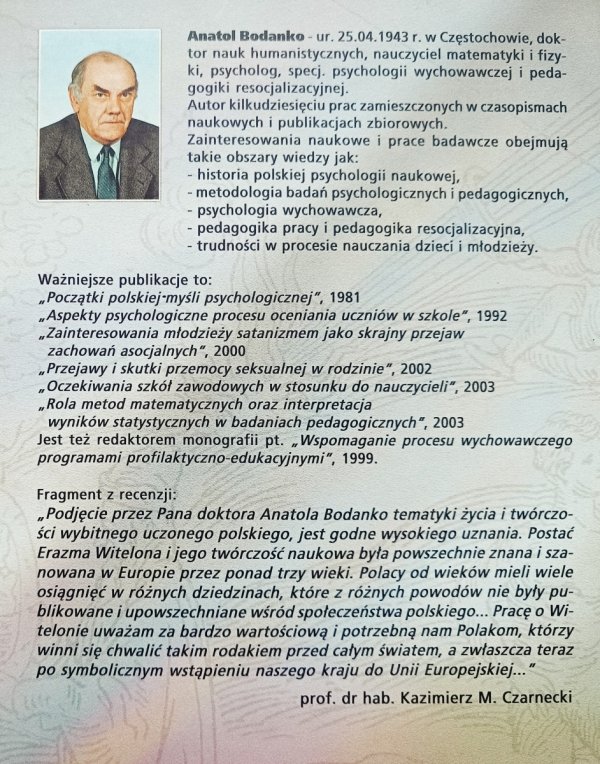 Anatol Bodanko Erazm Witelon pionier nauki polskiej