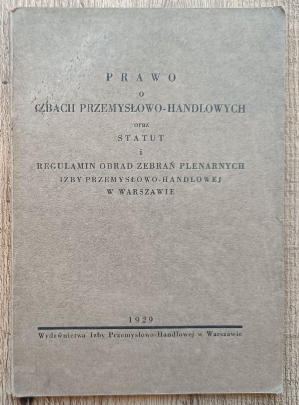 Prawo o izbach przemysłowo-handlowych / 1929