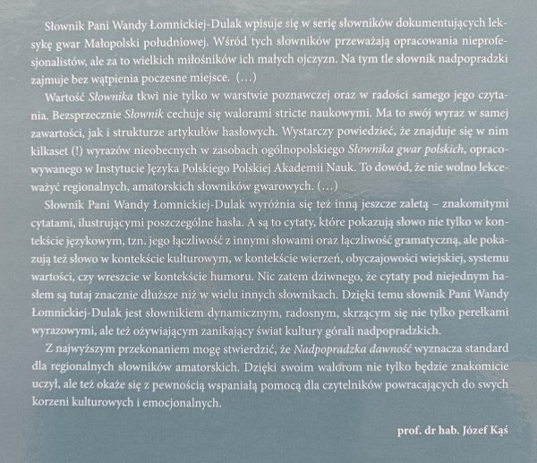 Nadpopradzka dawność. Gwara i kultura górali z okolic Piwnicznej