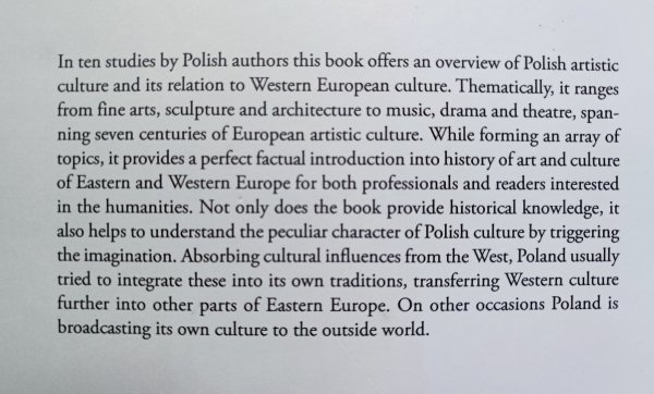Poland and Artistic Culture of Western Europe 14th-20th Century