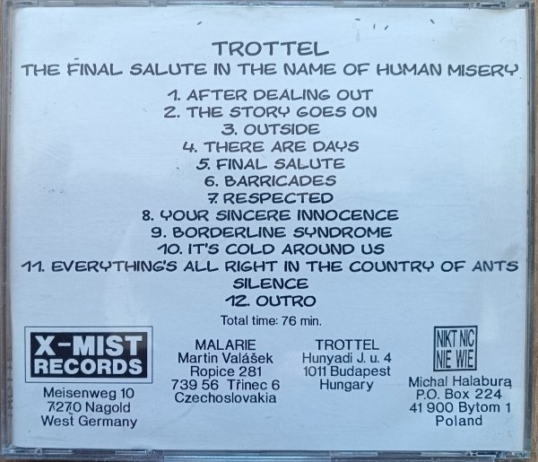 Trottel The Final Salute in the Name of Human Misery CD
