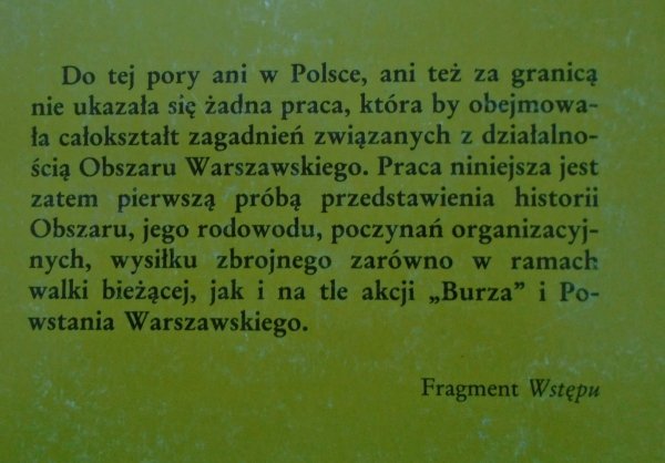 Jan Gozdawa-Gołębiowski • Obszar Warszawski Armii Krajowej. Studium wojskowe