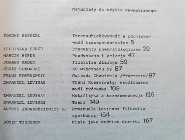 Teksty filozoficzne: Twarz Innego