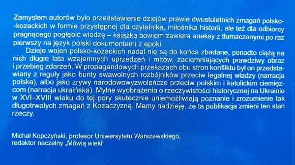 Tomasz Bohun, Dariusz Milewski Wojny polsko-kozackie