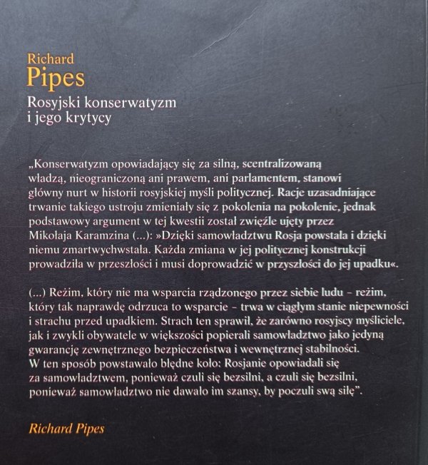 Richard Pipes Rosyjski konserwatyzm i jego krytycy